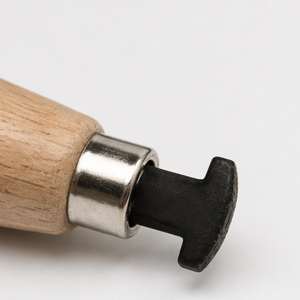 Rodillo de bisel con mango de madera y herramienta de empuje de bisel ranurado de acero para engaste de piedras en joyería y suministros de bricolaje para orfebres - Product Image 2