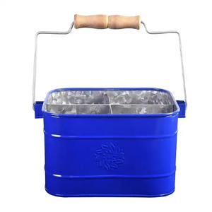 Porte-ustensiles en métal galvanisé avec poignée en bois, organiseur de couverts en acier pour comptoir de cuisine, table à manger, support de rangement - Product Image 3