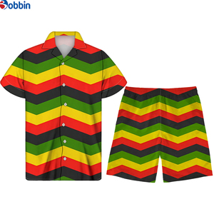 Costumes pour hommes confortables et respirants, collection été, chemise boutonnée personnalisée pour hommes, manches courtes, pantalon de plage, été + taille - Product Image 1