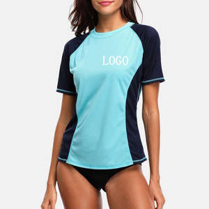 Meilleures ventes : Rashguards pour femmes UPF 50, manches courtes, en polyester, à compression, pour le surf et la natation, avec jupes intégrées - Product Image 1