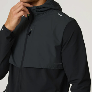 Conjunto Deportivo para Hombre con Capucha y Cremallera Completa, Resistente al Viento, en Poliéster Negro para Otoño - Product Image 4