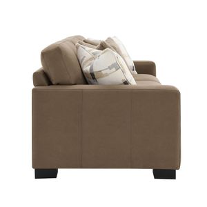 Set Divano in Tessuto Scamosciato Marrone Darya con 4 Cuscini, Elegante Arredamento per Soggiorno - Product Image 6