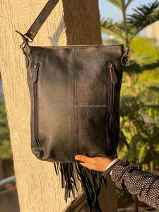 Handcrafted Hair on Tooled Leather Fringe Crossbody Bag Western Cowhide Leather Concealed Carry Purse Bull Skull Tooling Handbag - Product Image 4