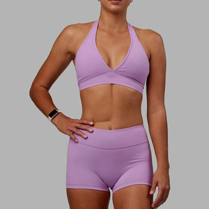 Soutien-gorge de sport sans coutures pour femme, dos nageur, maintien moyen, couleur unie, respirant, extensible, pour yoga, fitness et entraînement - Product Image 6