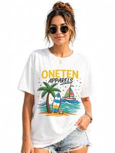 เสื้อยืดผู้หญิงฤดูร้อน ONE TEN Apparels สีกรมท่า ผ้าฝ้ายนุ่ม สวมใส่สบาย แขนสั้น ระบายอากาศได้ดี คุณภาพสูง รับสกรีนโลโก้ตามแบบ - Product Image 1