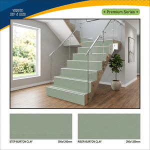 Abordable Antidérapant Mat Glacé Vitrifié Corps Complet Porcelaine Marchepied Riser Carreaux 300x1200mm Gris Escalier - Product Image 6