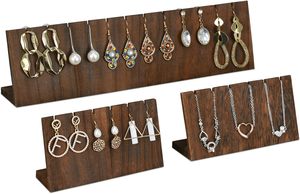 Juego de Soportes de Madera de Alta Calidad para Exhibición de Joyería, Organizador de Aretes y Collares, Mini Estante, Marca R HANDICRAFT para el Hogar - Product Image 1