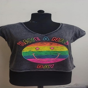Women Cotton V Neck <b>T</b> <b>Shirt</b> Wholesale Manufacturer Supply for Best Price - Product Image 2