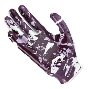 Gants de sport à doigts entiers, violet et blanc, gants de football américain, motif camouflage, polyester respirant, unisexe, toutes saisons - Product Image 5