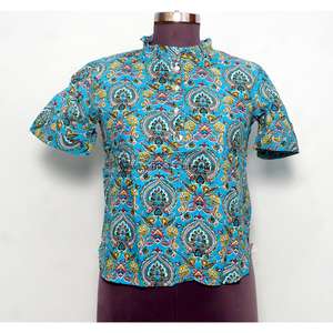 Robe mini évasée décontractée vintage 100 % coton respirant et écologique à motif floral, taille naturelle, faite à la main avec boutons pour femme - Product Image 1