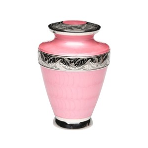 Handcrafted Solid Brass Cremation Urn For Human Ashes Adult Cloud Blue Finish With Intricate Hand Engraved Silver Floral Design - Product Image 4