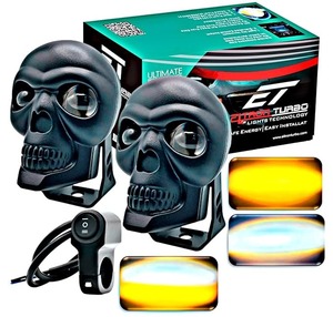 ไฟตัดหมอก ELTRON TURBO รุ่นนำเข้า ดีไซน์ลายหัวกะโหลก แท้ 120W LED สว่างมาก 12V-24V DC กันน้ำ ใช้ได้กับรถยนต์ทั่วไป - Product Image 5