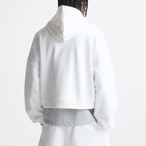 Nueva sudadera con capucha corta personalizada de alta calidad para hombre, con estampado en relieve, de alta calidad, 100% algodón, forro polar grueso, para hombre - Product Image 3