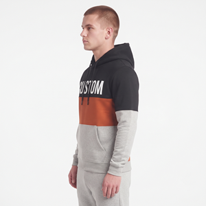Sudadera con Capucha de Nailon de Alta Calidad, Corte Regular, Diseño de Bloques de Color en Tres Tonos, Informal, con Bolsillos, para Hombre - Product Image 3