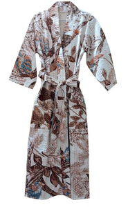 Bata Kimono de Algodón 100% para Mujer, Tejida con Estampado de Bloques y Diseño de Dibujos Animados, Hecha a Mano, Cuello en V, Cintura Elástica, Largo hasta la Rodilla/Completamente Larga, de Naaz Textile - Product Image 5