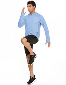 Ropa de pesca que absorbe la humedad para hombre, camiseta de pesca con capucha y máscara, protección solar UPF 50+, 100% poliéster, protección solar. - Product Image 4