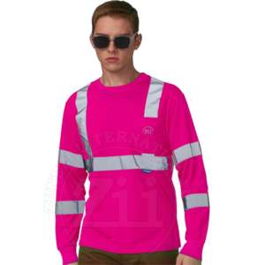 เสื้อกันภัยแบบสะท้อนแสง แขนยาว ผ้าโพลีเอสเตอร์ 100% ทนไฟ มาตรฐาน ANSI Class 1 และ EN ISO 20471 Class 1 กันน้ำ - Product Image 1