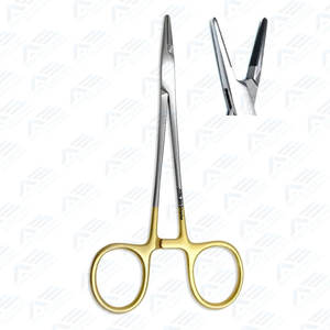 Instrumentos quirúrgicos de acero inoxidable, fórceps para sala de cirugía médica, mordazas de carburo de tungsteno dentadas, soporte de aguja Halsey de 13 Cm - Product Image 6