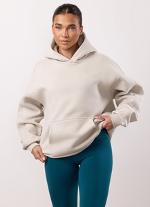 Sweat-shirt à capuche de luxe surdimensionné pour femme, léger et décontracté, idéal pour l'entraînement sportif, avec logo personnalisé, haute qualité, collection hiver - Product Image 3