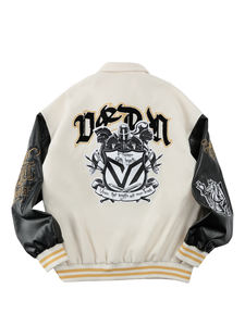 Chaqueta de Béisbol Varsity para Hombre, Estilo Hip Hop Harajuku, con Parches de Letras, de Poliéster, Resistente al Viento, Ecológica, Unisex, Ropa Urbana - Product Image 6
