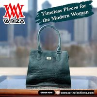 WRIZA Sac fourre-tout décontracté en cuir véritable pour femme |   Sac à main vert émeraude texturé croco résistant à l'eau |   Structure multi-compartiments