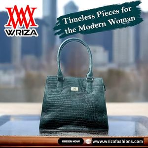 WRIZA Bolso informal de cuero genuino para mujer |   Bolso de Mano Verde Esmeralda con Textura de Cocodrilo Resistente al Agua |   Estructurado con Múltiples Compartimentos - Product Image 6