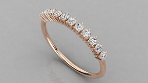 Women's Minimalist Stackable 18K Solid Gold Original Natural Round Diamond Cut Diamond Eternity Band Wedding <b>Ring</b> Set-Gift Party - Product Image 6