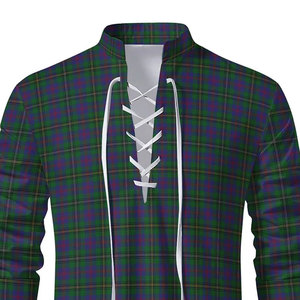 Chemises traditionnelles écossaises Jacobite Ghillie Kilt à manches longues et lacets, motif tartan, pour hommes, de haute qualité, couleur noire - Product Image 5
