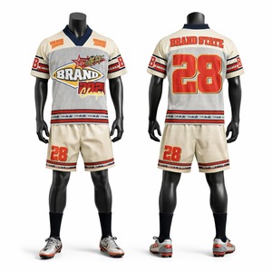 Conjunto de Camiseta y Pantalones Cortos de Fútbol Americano, Uniforme Deportivo Transpirable, Personalizado para Equipos, para Entrenamientos y Partidos - Product Image 1