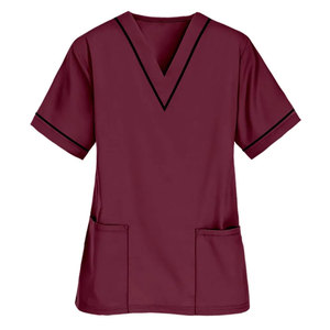 Tops médicaux pour femmes à col en V, personnalisés, fabriqués sur mesure, les plus vendus, en polyester, avec logo et taille personnalisés - Product Image 1