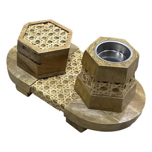 Multi Color High Quality <b>Wooden</b> Inlay Mosaic Bakhoor <b>Burner</b> Tray Box Set MOP Inlay Arabic Mubkhar Box Medkhan - Product Image 5
