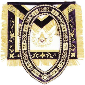 Regalia maçonniques, Tabliers maçonniques pour Francs-Maçons, Tablier maçonnique brodé avec équerre et compas, Tablier du Rite Royal, Tabliers maçonniques - Product Image 3