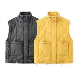 Chaqueta Varsity de Satén de Algodón para Mujer, Lavada, Transpirable, Sin Mangas, con Cremallera y Cuello Vuelto, Estilo Casual de Primavera, Venta al por Mayor - Product Image 4