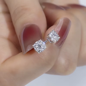 Pendientes de Diamantes Redondos de Oro Sólido de 18K para Mujer, Color G, Certificados por IGI, Joyería Clásica de Compromiso - Product Image 3