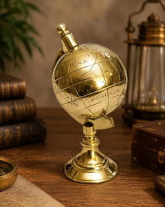 Handcrafted Brass Globe <b>Desk</b> Decor with Stand Vintage World Map Tabletop <b>Ornament</b> Luxury Office Study Room Display Travel - Product Image 1