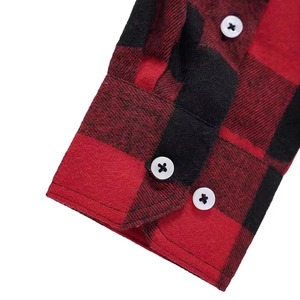 Chemise habillée pour homme en flanelle teinte en fil, unie, respirante, anti-boulochage, épaisse, en polyester/coton, à col montant, manches longues, collection Printemps - Product Image 2