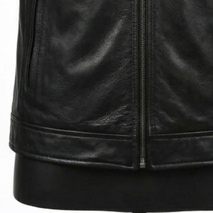 Blousons en cuir pour hommes, collection automne, col montant, coupe-vent, respirants, écologiques, style urbain, grandes tailles, personnalisables sur le devant – Vente flash - Product Image 6