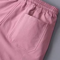Shorts de sport décontractés pour hommes, légers, respirants, à séchage rapide, avec cordon de serrage à la taille, logo personnalisé, rose, été