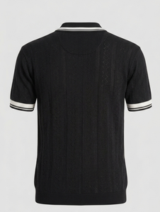 Premium Men’s Knitted Zip-Polo Shirt – Textured Breathable Summer Knit - Product Image 3
