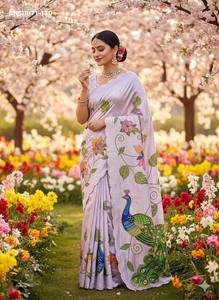 Collection Premium de Sarees-Blouses en Soie Magnifiquement Conçus avec des Broderies et des Impressions Numériques - Fabricant de Mode Féminine - Product Image 5