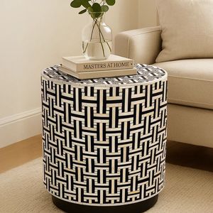 Mesa Auxiliar Personalizable con Incrustaciones de Hueso Hecha a Mano, Decoración de Lujo para el Hogar, Ideal para Interiores Residenciales y Comerciales Modernos - Product Image 3