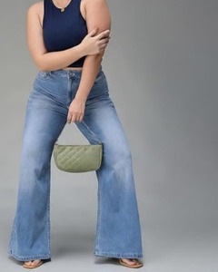 Knee-Length Ladies Denim <b>Boot</b> Cut Jeans Eco-Friendly Regular Fit - Product Image 4