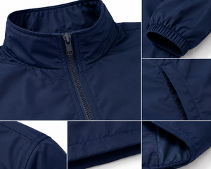 Wholesale Coated Stand Eco-friendly Slim Fit Windbreaker <b>Jacket</b> <b>Lightweight</b> Men Outdoor Waterproof <b>Casual</b> Hooded OEM/ODM Front - Product Image 4