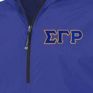 Veste à col montant bleu roi personnalisée brodée avec fermeture éclair sur la poitrine, logo sur la fermeture éclair, poche avant zippée et manches longues - Product Image 3
