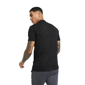 Fashionable 230 GSM Cotton Jersey Mock Neck <b>Half</b> <b>Sleeve</b> <b>T</b> <b>Shirt</b> Custom Logo Oversized Blank Short <b>Sleeve</b> Men's Casual <b>T</b> <b>Shirt</b> - Product Image 2
