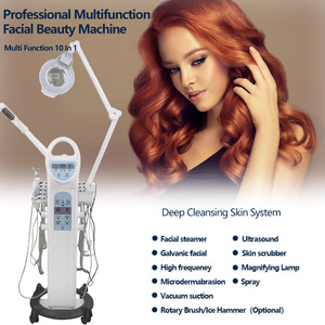 Appareil de beauté multifonctionnel authentique 9 en 1 : vaporisateur facial chaud, <span class=keywords><strong>brosse</strong></span> <span class=keywords><strong>rotative</strong></span>, nettoyage du <span class=keywords><strong>visage</strong></span> - Product Image 1