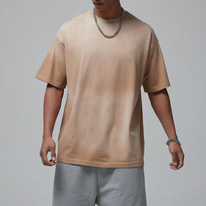 Custom Logo Boxy Fitting Men's T Shirt <b>Combed</b> Cotton 280gsm Acid Wash T shirt Drop Shoulder Oversized Acid Wash T-Shirts - Product Image 4