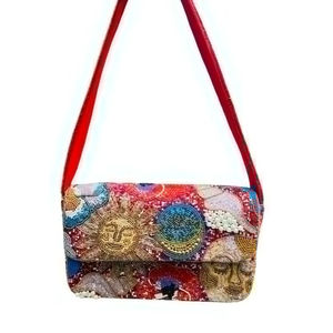 Bolso de mano floral hecho a mano, duradero y plegable, con cuentas, estilo vintage, bordado, para fiesta de noche o boda, monedero - Disponible - Product Image 1