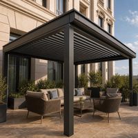 Pergola bioclimatique pliante Hlinikova 4x4 OEM 3 x 4 x 2,5 m avec design moderne pour terrasse arrière-cour