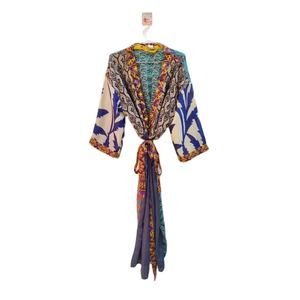 Kimono sari en soie pour femmes Kimono sari en soie indienne Robe sari Robe Kimono en soie Robes de Noël Kimono - Product Image 1